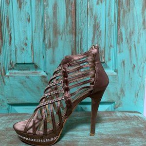 Women Rhinestone Satin Stiletto